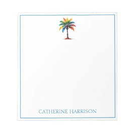 Personalisierte Wasserfarbenpalme Notizblock