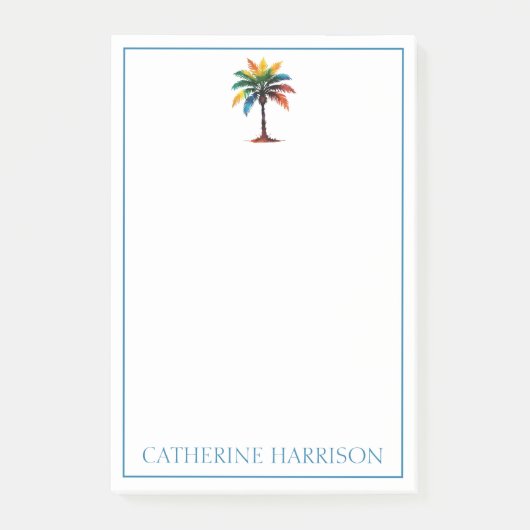 Personalisierte Wasserfarbenpalme Post-it Klebezettel (Vorderseite)