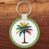 Personalisierte Wasserfarbenpalme Schlüsselanhänger (Vorderseite)