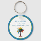 Personalisierte Wasserfarbenpalme Schlüsselanhänger (Rückseite)