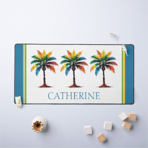 Personalisierte Wasserfarbenpalme Schreibtischunterlage