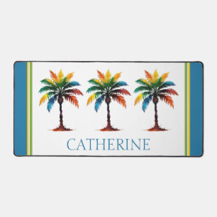 Personalisierte Wasserfarbenpalme Schreibtischunterlage