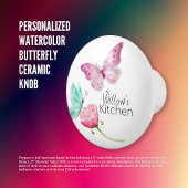 Personalisierte Wasserfarbenschmetterlinge Keramikknauf