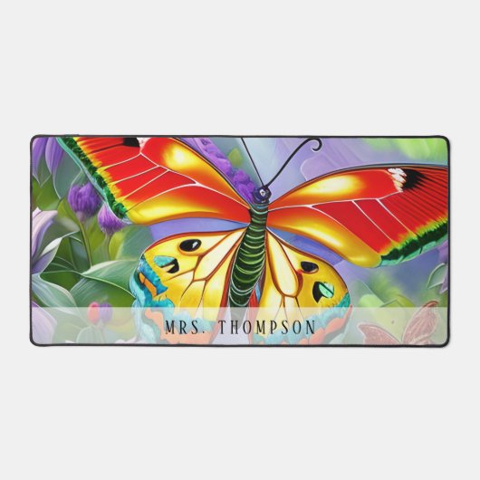 Personalisierte Wasserfarbenschmetterlinge Schreibtischunterlage (Vorderseite)