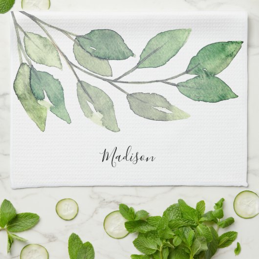 Personalisierte Wasserfarbenwelt Geschirrtuch (Gefaltet)