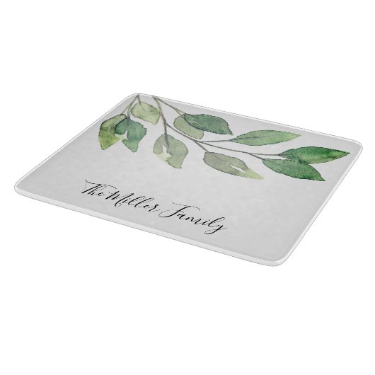 Personalisierte Wasserfarbenwelt Schneidebrett (Ecke)