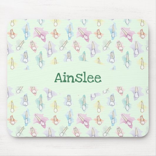Personalisierte Wasserfarbenzähne Mousepad (Vorne)