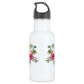 Personalisierte Wasserflasche Floral chic (Rückseite)