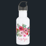 Personalisierte Wasserflasche Floral chic<br><div class="desc">Personalisierte Wasserflasche. Blumenchic mit handgezeichneten Blume. Wasserflasche Geschenk für sie. WICHTIG: Sie können die Hintergrundfarbe unter den Blume in Ihre Lieblingsfarbe ändern (klicken Sie einfach auf "Anpassen")!</div>