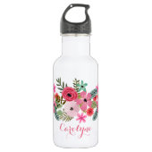 Personalisierte Wasserflasche Floral chic (Vorderseite)