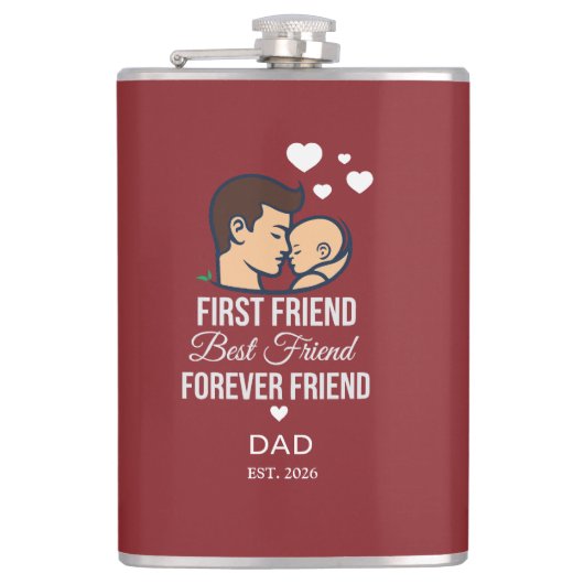 Personalisierte Wasserflasche für den Vater Flachmann (Vorderseite)
