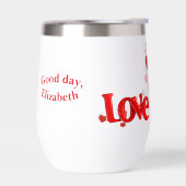 Personalisierte Wasserflasche Love & Hearts (Links)