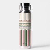 Personalisierte Wasserflasche mit Blumendesign und Trinkflasche (Vorne)