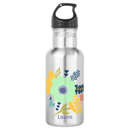 Personalisierte Wasserflasche mit Blumenentwurf