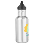 Personalisierte Wasserflasche mit Blumenentwurf (Links)