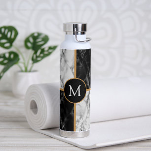 Personalisierte Wasserflasche mit Buchstabe Faux-M Trinkflasche