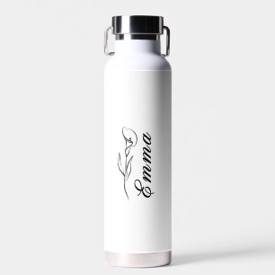 Personalisierte Wasserflasche mit Namen Blumen Trinkflasche