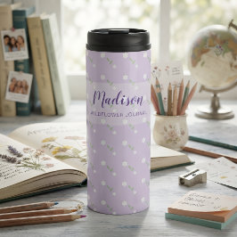 Personalisierte Wasserflasche mit Namen, Wildblume Thermosbecher