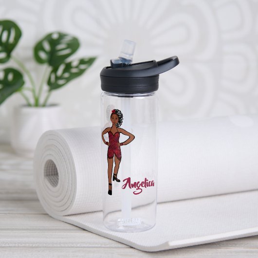 Personalisierte Wasserflasche Ruby Ruffle #1 Trinkflasche (Yoga (gedreht))