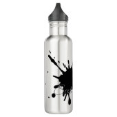 Personalisierte Wasserflasche - Schwarz & Silber P Edelstahlflasche (Links)