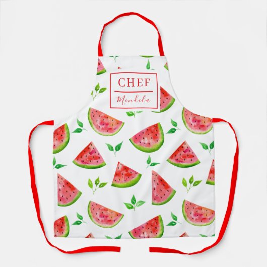 Personalisierte Wassermelonen-Muster-Küchenschürze Schürze (Vorderseite)