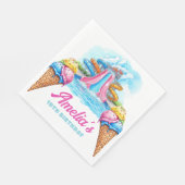 Personalisierte Wasserpark-Party-Geburtstagsfeier Serviette (Ecke)