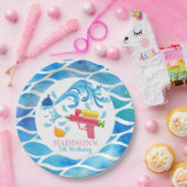 Personalisierte Wasserwaffe Sommermädchen Geburtst Pappteller (Party)