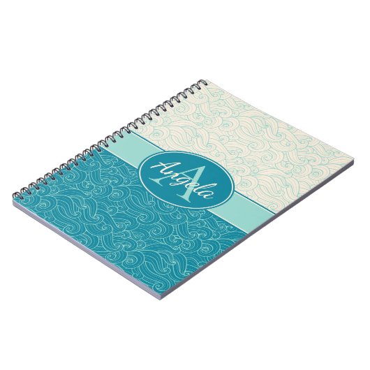 Personalisierte Wasserwaves Notizblock (Linke Seite)