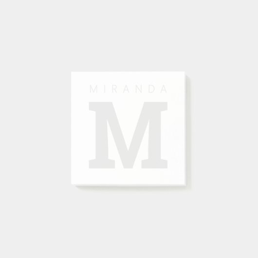 Personalisierte Wasserzeichen-Monogramm Postit®-No Post-it Klebezettel (Vorderseite)