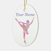 Personalisierte Watercolor-Ballerina-Silhouette Keramik Ornament (Links)