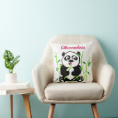 Personalisierte Watercolor-Panda-Bärn-Tier-Mädchen Kissen (Stuhl )