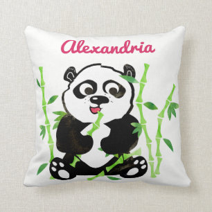 Personalisierte Watercolor-Panda-Bärn-Tier-Mädchen Kissen
