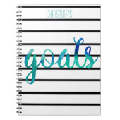 Personalisierte Watercolor-Ziel-Trendy schwarzer Notizblock (Vorderseite)