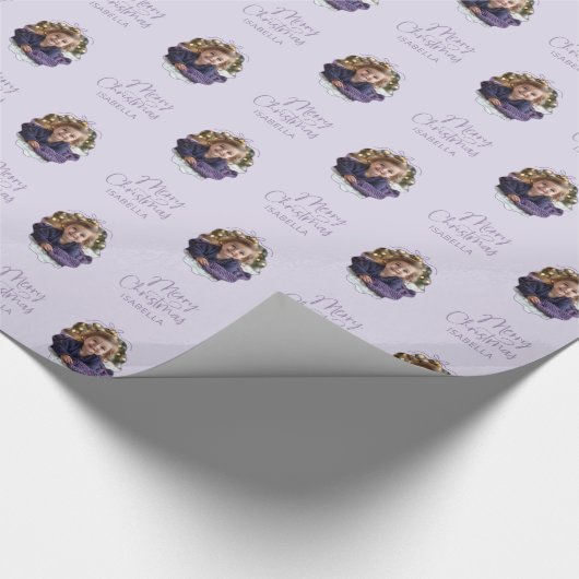 Personalisierte Wavy Frame Simple Bow Frohe Weihna Geschenkpapier (Ecke)