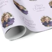 Personalisierte Wavy Frame Simple Bow Frohe Weihna Geschenkpapier (Rolleneckpunkt)