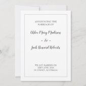 Personalisierte "We Elopement Announcement Card" Einladung (Rückseite)