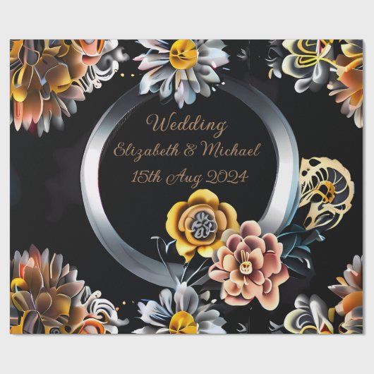 Personalisierte Weddin Geschenkpapier Rolle (Flach)