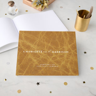 Personalisierte Wedding Monogram Imitats Leather C Gästebuch
