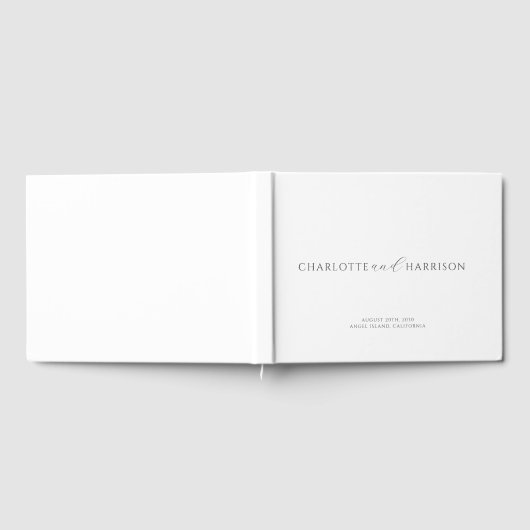 Personalisierte Wedding Monogram White Gästebuch (Voll)