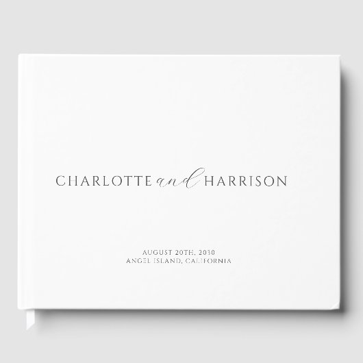 Personalisierte Wedding Monogram White Gästebuch (Vorderseite)