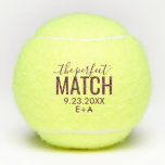 Personalisierte Wedding Tennis Balls Perfect Match Tennisbälle<br><div class="desc">Der Perfect Match Personalisierte Custom Tennis Ball Wedding oder Brautparty Favors mit einem einfachen, modernen, minimalistischen Typografie Stil mit Kalligraphie Handschrift und großen Sans-Serif-Schriftart und Platz für die Initialen und Hochzeitstag des Paares. Schwarz, aber alle Farben können mit dem Vorlageneditor von Zazzle geändert werden. Kontaktieren Sie den Zazzle Store von...</div>