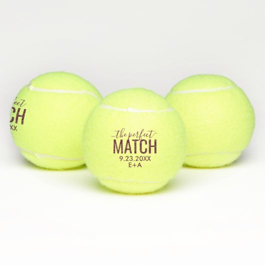 Personalisierte Wedding Tennis Balls Perfect Match Tennisbälle (Multi)