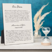 Personalisierte Wedding Vows Script Desktop Plaque Fotoplatte (Seite)