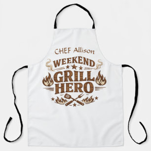 Personalisierte Weekend Grill Hero BBQ-Schürze   B Schürze