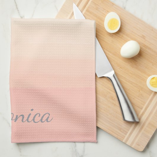 Personalisierte weiche Farbe Name in Pastel Ombre Geschirrtuch (Viertel Falte)