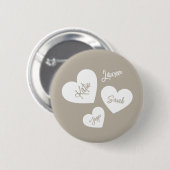 Personalisierte weiche Flüstern Beige Mutter Herze Button (Vorne & Hinten)