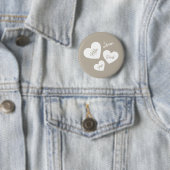 Personalisierte weiche Flüstern Beige Mutter Herze Button (Beispiel)