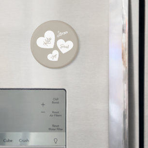 Personalisierte weiche Flüstern Beige Mutter Herze Magnet