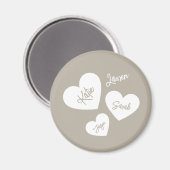 Personalisierte weiche Flüstern Beige Mutter Herze Magnet (Vorderseite/Rückseite)