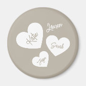 Personalisierte weiche Flüstern Beige Mutter Herze Magnet (Vorne)
